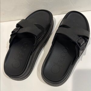 Chaco Townes Midform Slide Women Sandals Size 8/EU 39 Black